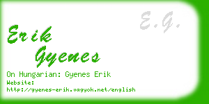 erik gyenes business card